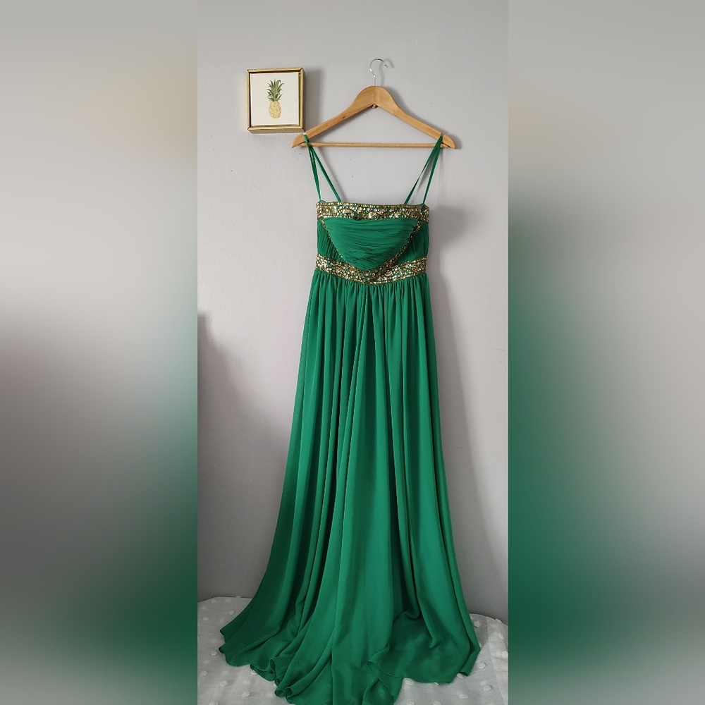 Shimmer by Bari Jay Dress Prom party cocktail  bridesmaid zipper  embellished